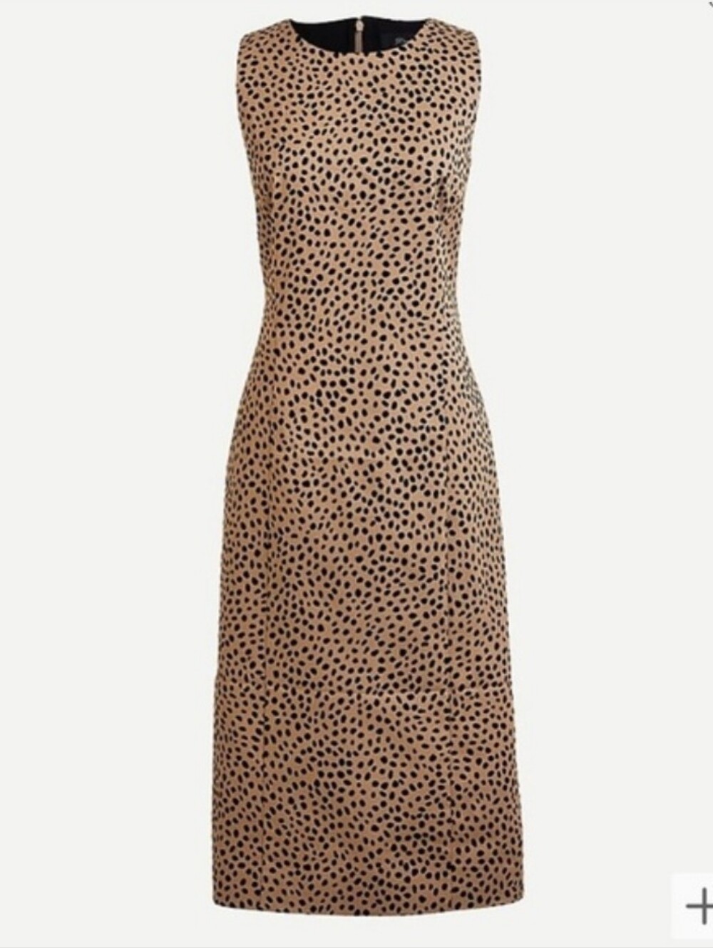 (Tall) NWT J.Crew Leopard Bi-Stretch Cotton Sheath Dress Sz 6T